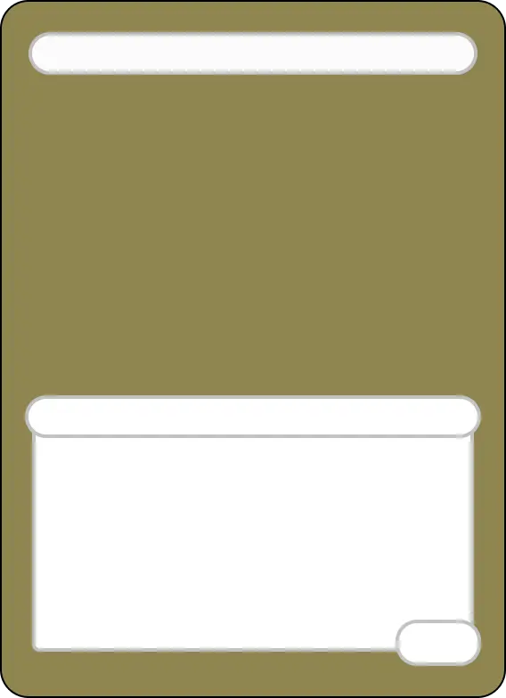 A simple b/w lineillustration of a TCG card where the whole card is green but all text- and info parts.